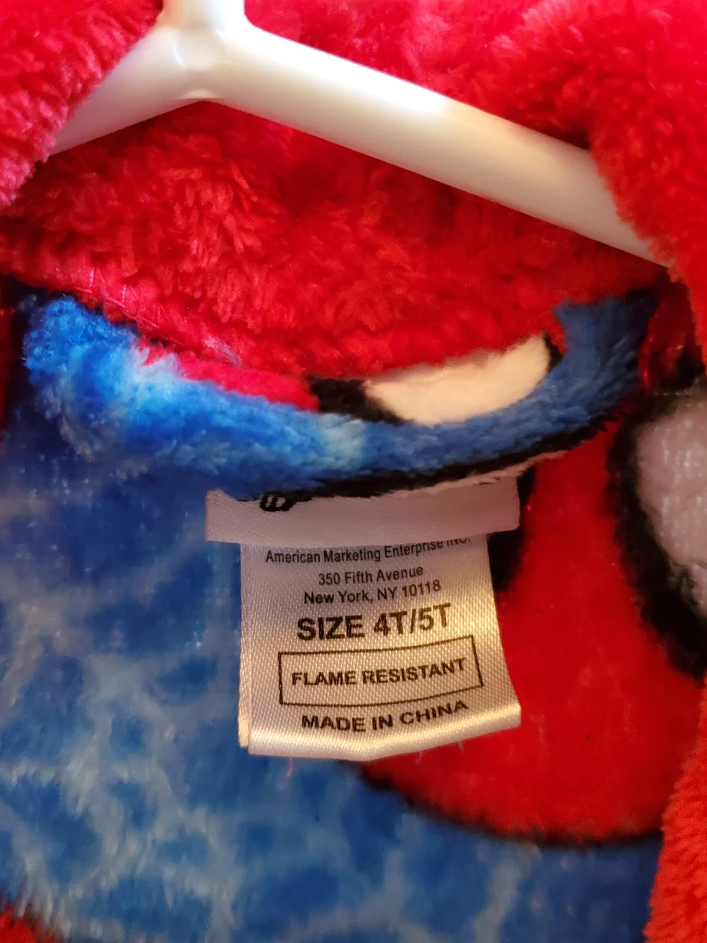 Kids Blue and Red Spiderman Plush Robe size 4T/5T